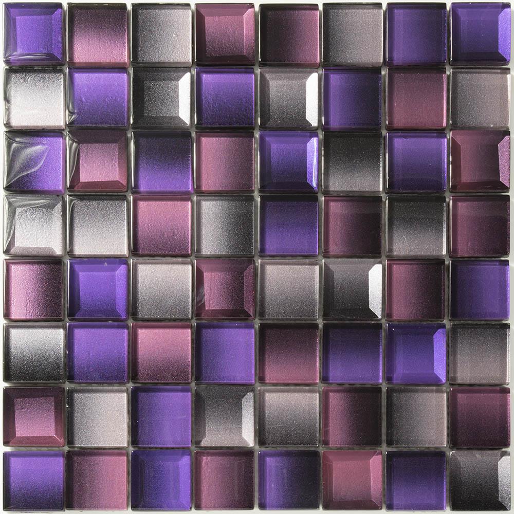 Mosaique 30x30 verre effet 3D Dégradé de violet rose gris et noir